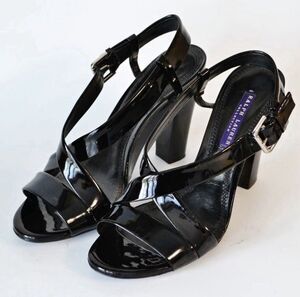 Ralph Lauren Collection Patent Leather High Sandal/Pumps Black Size - 38
